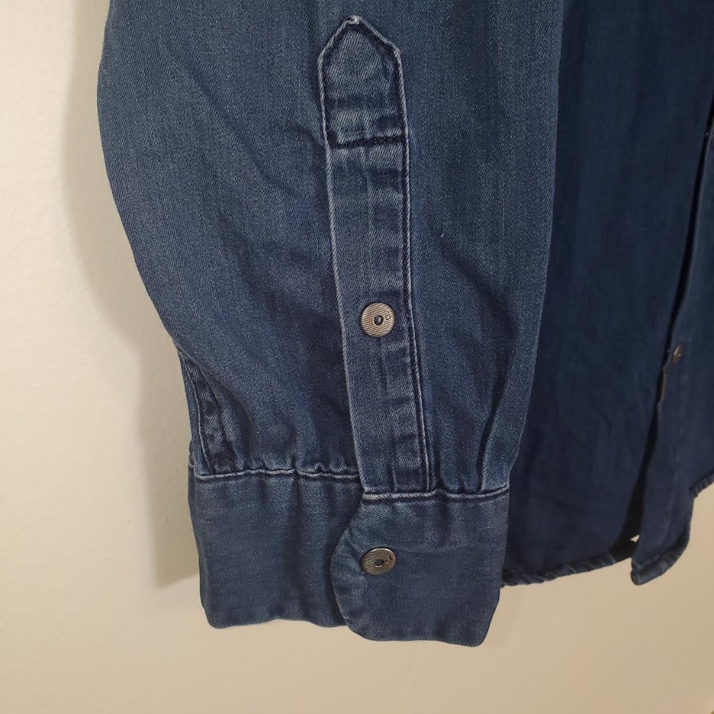 Mens Calvin Klein Jeans Dark Denim Long Sleeve Shirt - Picture 5 of 14